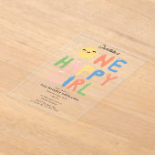 Une joyeuse fille Invitation d'anniversaire 1er An (Poser)