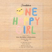 Une joyeuse fille Invitation d'anniversaire 1er An (Recto)