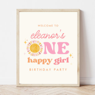 Une joyeuse fille Soleil 1er Anniversaire Affiche 