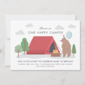 Une joyeuse invitation à l'anniversaire du camping (Devant)