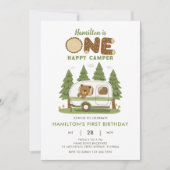 Une joyeuse invitation à l'ours de camping (Devant)