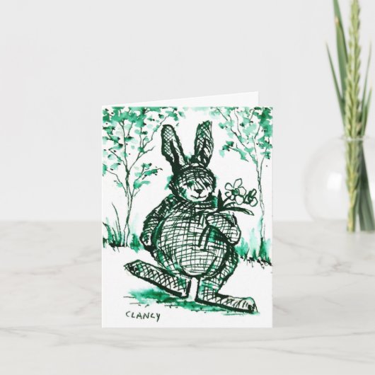 Une lapin est ravi de vous connaître carte (Devant)