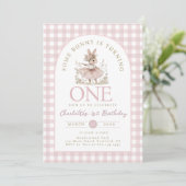 Une LAPINE a UN an Invitation d'anniversaire (Debout devant)