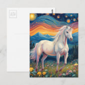 Une licorne dans la carte postale Starry Night (Devant / Derrière)
