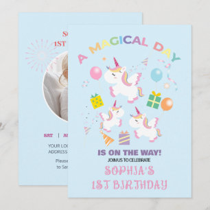 Une licorne magique Invitation d'anniversaire
