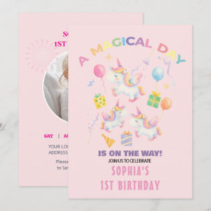 Une licorne magique Invitation d'anniversaire
