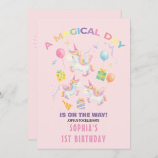 Une licorne magique Invitation d'anniversaire