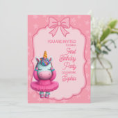 Une licorne magique Invitation d'anniversaire (Debout devant)