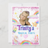 Une licorne magique Invitation de 4e anniversaire (Devant)