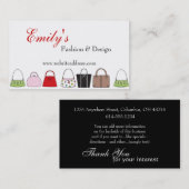 Une ligne des cartes de visite de mode de la (Devant / Derrière)