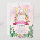 Une Llama Amusante Invitation de fête d'anniversai (Devant)