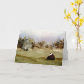 Une longue carte de voeux d'attente (Fleur jaune)