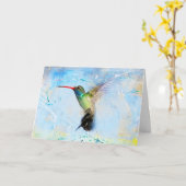 Une magnifique carte de la peinture de colibri (Fleur jaune)