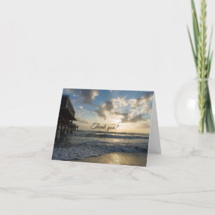 Une magnifique plage Carte de remerciements du mat