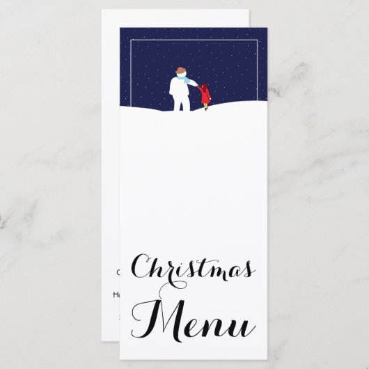 Une Marche Avec Menu De Noël Snowman (Devant / Derrière)