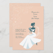 Une mariée assise Invitation d'une douche afro-amé (Devant / Derrière)