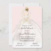 Une mariée d'aquarelle dans une invitation à la do (Devant)