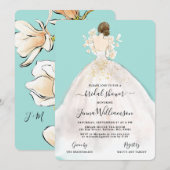 Une mariée d'aquarelle dans une invitation à la do (Devant / Derrière)