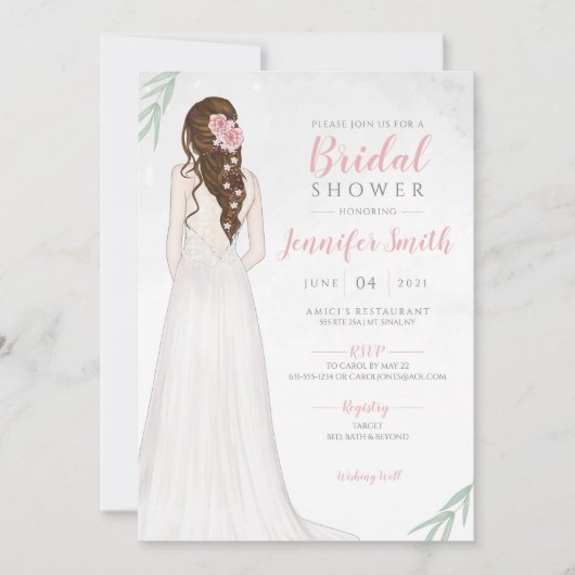 Une mariée de Brunette en robe Invitation à la dou (Devant)