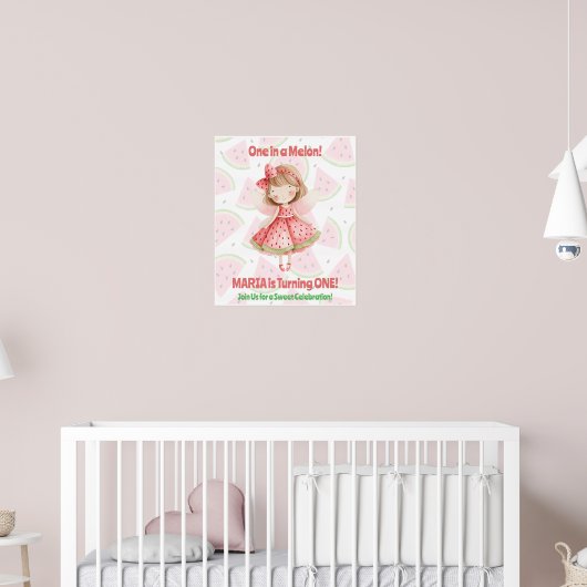 Une Melon Anniversaire Affiche | Fée Pastèque (Pépinière 2)
