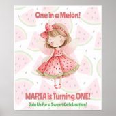 Une Melon Anniversaire Affiche | Fée Pastèque (Devant)