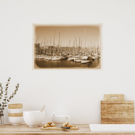 Une mer de mâts - Poster de Barcelone (Cuisine)