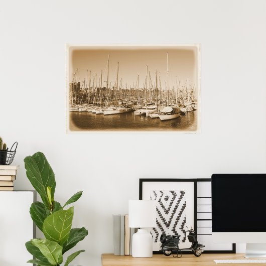 Une mer de mâts - Poster de Barcelone (Bureau à domicile)