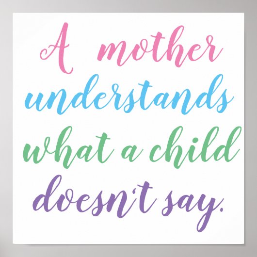 Une mère comprend la citation juive Poster Maman (Devant)