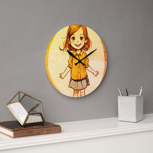 Une mignonne horloge murale pour fille (Bureau)