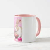 Une mignonne tasse de lapins de Pâques dans un pan (Devant droit)