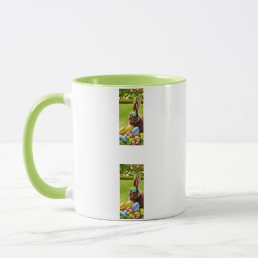 Une mignonne tasse de lapins de Pâques dans un pan (Gauche)
