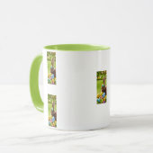 Une mignonne tasse de lapins de Pâques dans un pan (Devant gauche)