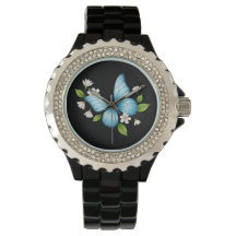 Une montre eWatch papillon bleu