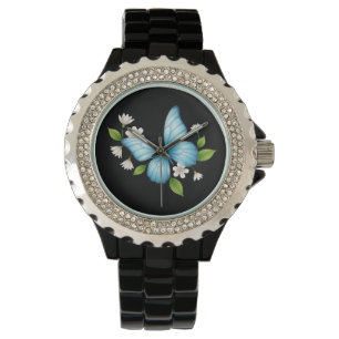 Une montre eWatch papillon bleu