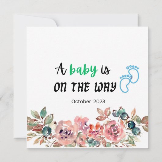 Une naissance est en route Carte d'annonce de gros (Dos)