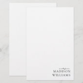 Une note chic de la papeterie de typographie de sc (Devant / Derrière)