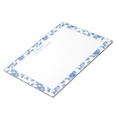 Une note de | Bloc-notes floral bleu chinoiserie (Incliné)