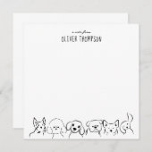 Une note de carte de vœux avec un croquis d'animal (Devant / Derrière)