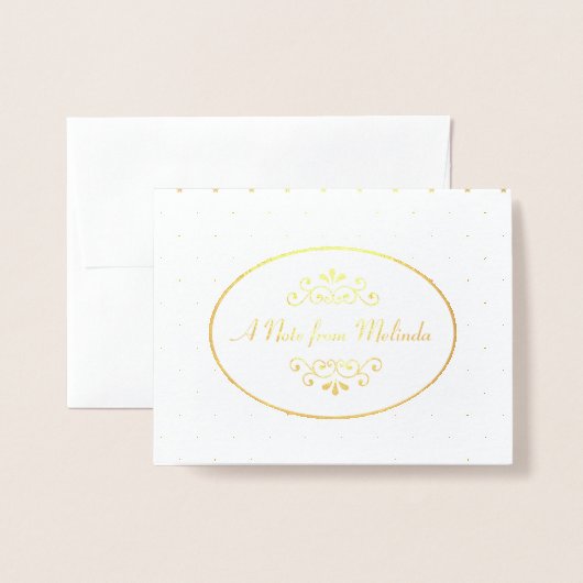 "Une note de" Carte pour notes d'huile d'or person (Devant avec enveloppe)