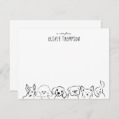 Une Note De La Carte D'Esquisse D'Animal Chien Cut (Devant / Derrière)