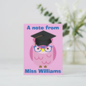 Une note de la carte postale de la Chouette pourpr (Debout devant)