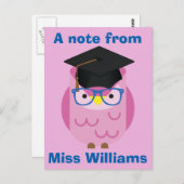 Une note de la carte postale de la Chouette pourpr (Devant / Derrière)