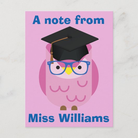 Une note de la carte postale de la Chouette pourpr (Devant)