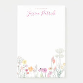 Une note de Post-it de fleurs sauvages personnalis (Devant)
