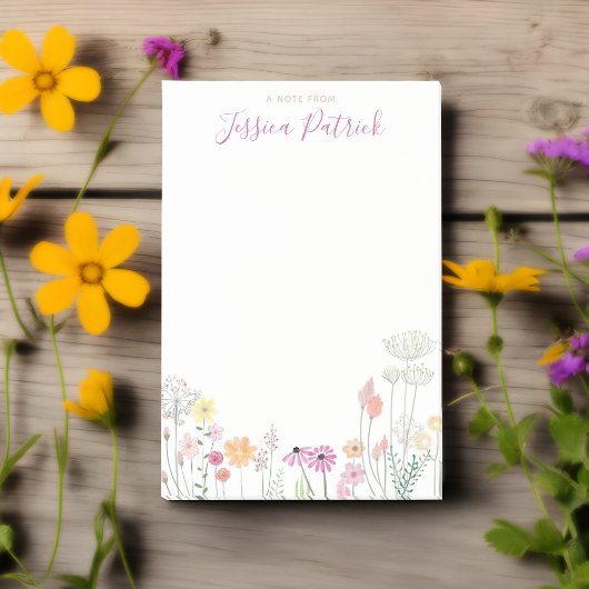 Une note de Post-it de fleurs sauvages personnalis