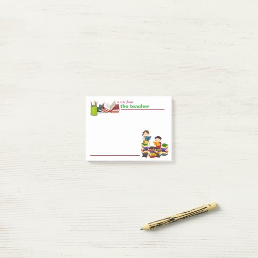 Une note des notes de post-it de professeur (Sur un bureau)