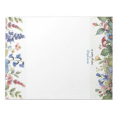Une note du bloc-notes floral personnalisé (Devant)