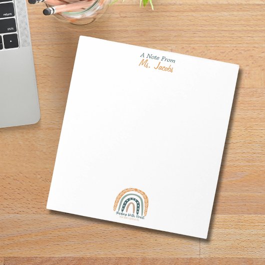 Une Note Du Bloc-Notes Inspiré De L'Enseignant Arc