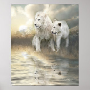 Une nouvelle affiche d'art au début/impression