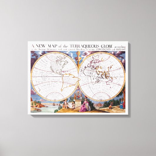 Une Nouvelle Carte De La Toile Enveloppée Terraque (Recto)